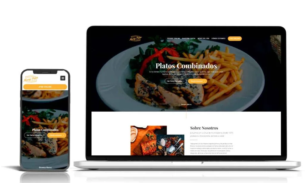 portfolio web empresa negocio local cafeteria restaurante